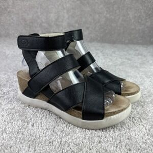 Fly London‎ 39 Women's Size 8.5 Shoes Black Wedge Platform Gladiator Sandals